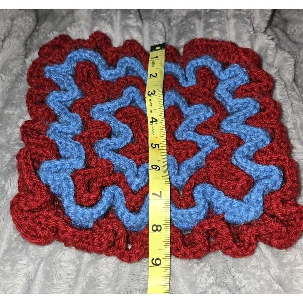 Vintage Crocheted  Potholders Trivets Kitsch Grandmacore Large‎ Lot 2
